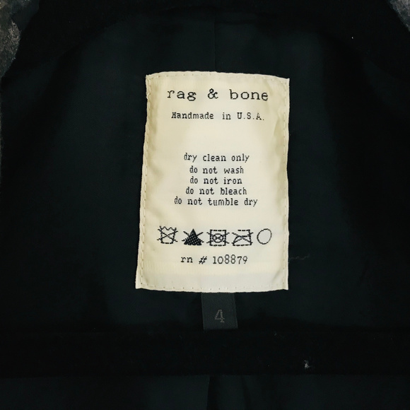 Gray Rag & Bone Work Blazer 100% Wool- Size 4 - Picture 12 of 13